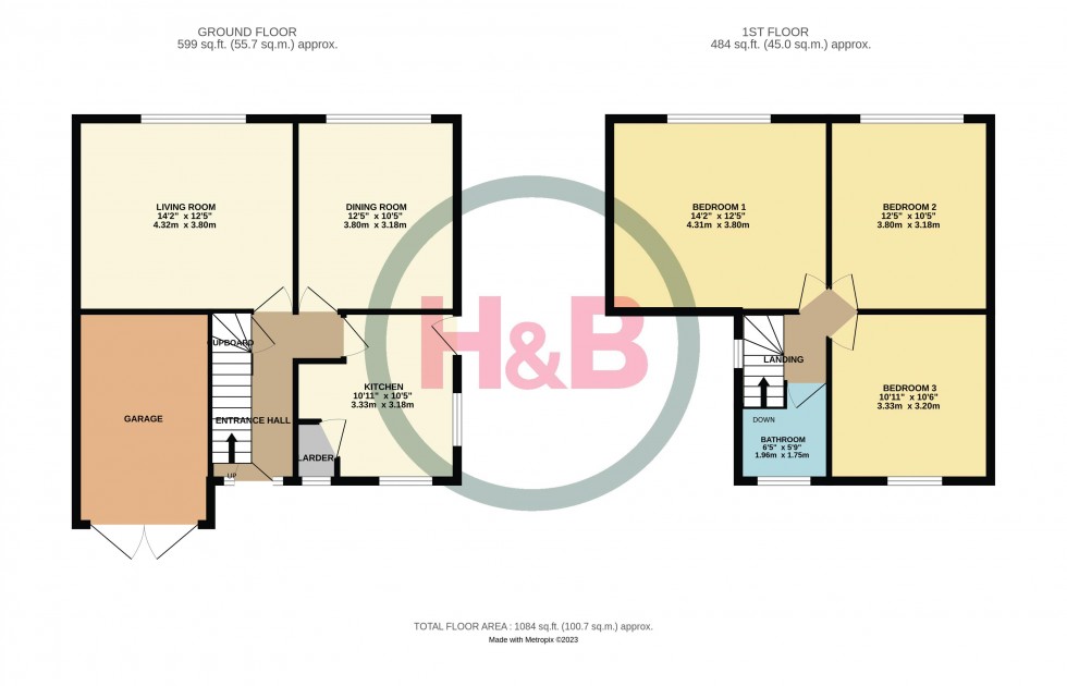 Floorplan for Roden Close, Old Harlow